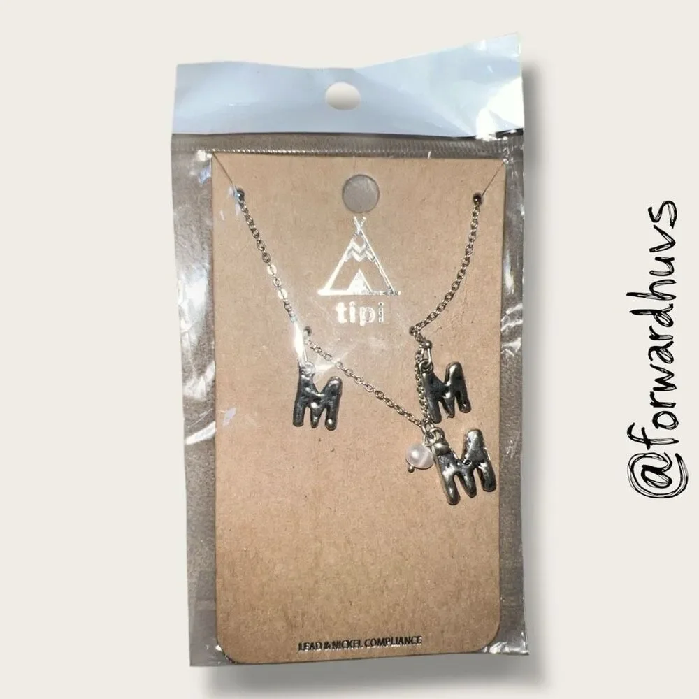 Bundle Sale 3 for $15 | Tipi Brand Silver-tone Necklace and Matching Earring Set